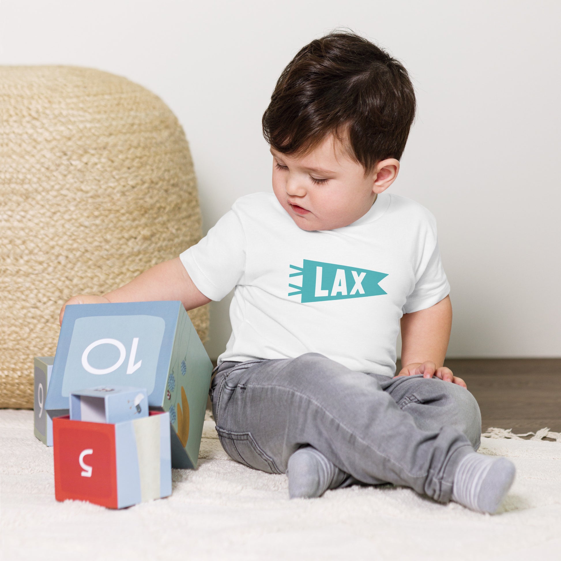 Airport Code Toddler Tee - Viking Blue • LAX Los Angeles • YHM Designs - Image 05