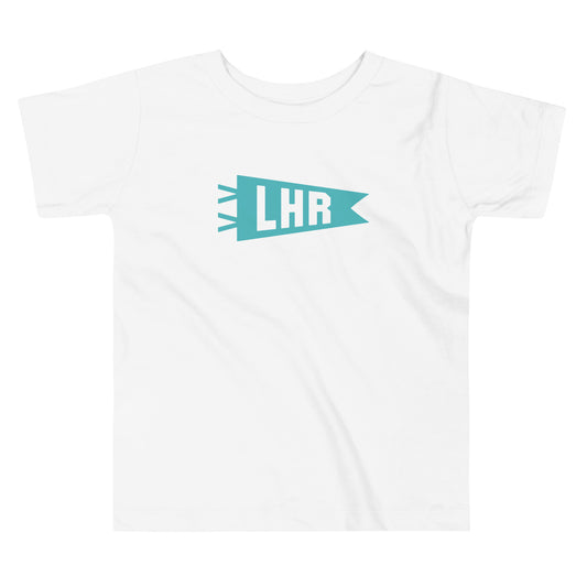 Airport Code Toddler Tee - Viking Blue • LHR London • YHM Designs - Image 02