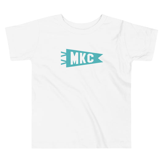 Airport Code Toddler Tee - Viking Blue • MKC Kansas City • YHM Designs - Image 02
