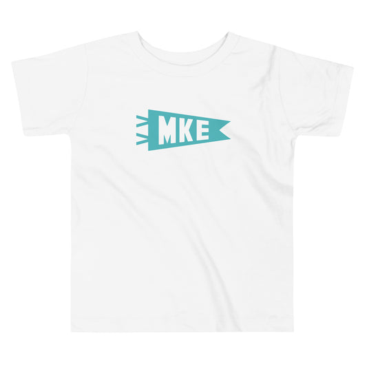 Airport Code Toddler Tee - Viking Blue • MKE Milwaukee • YHM Designs - Image 02