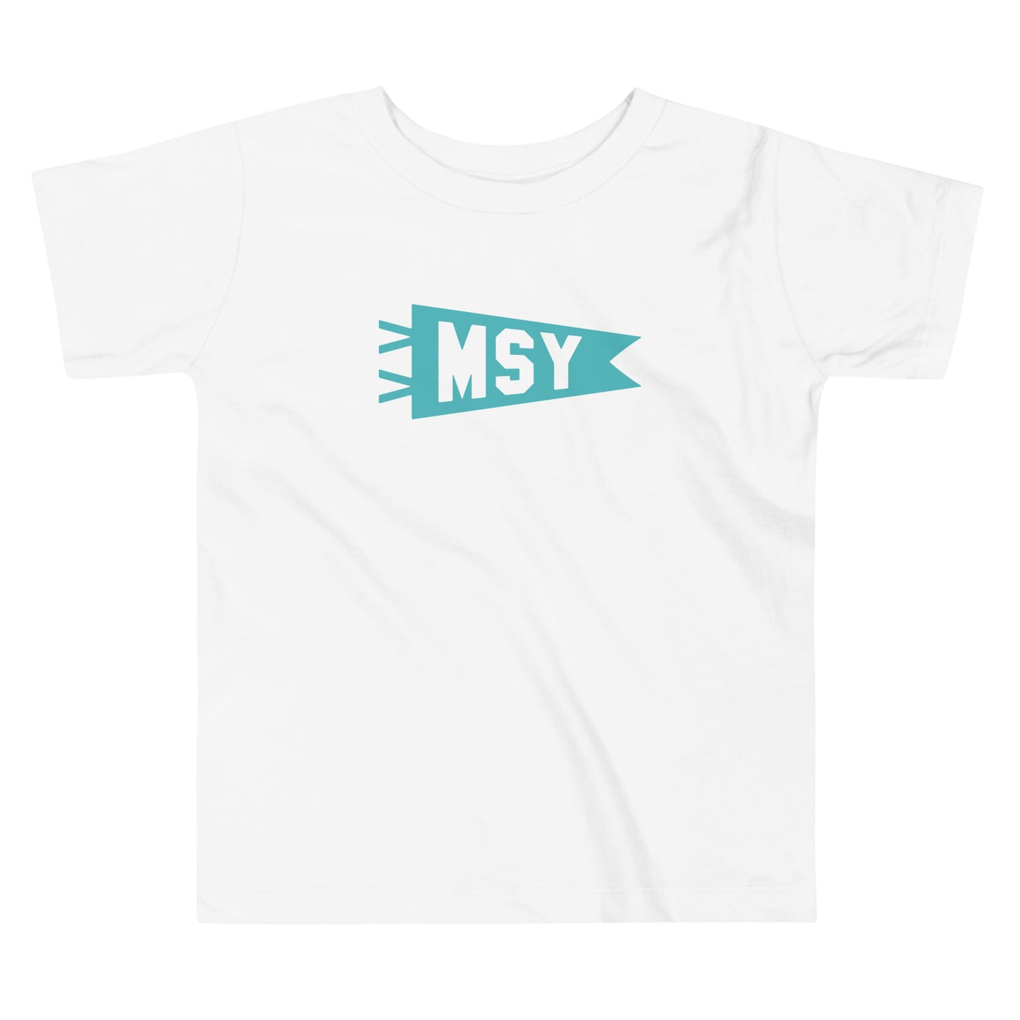 Airport Code Toddler Tee - Viking Blue • MSY New Orleans • YHM Designs - Image 02