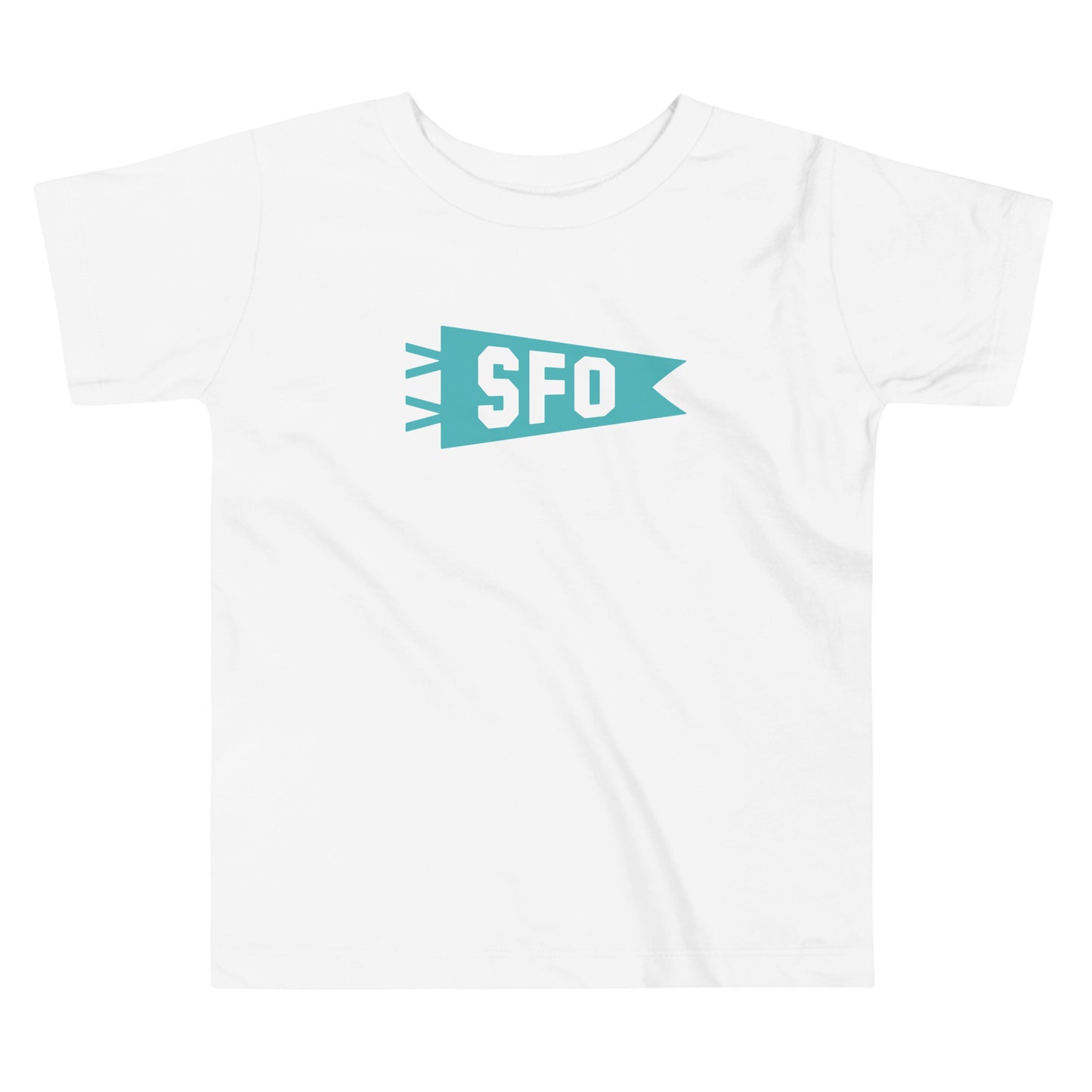 Airport Code Toddler Tee - Viking Blue • SFO San Francisco • YHM Designs - Image 02