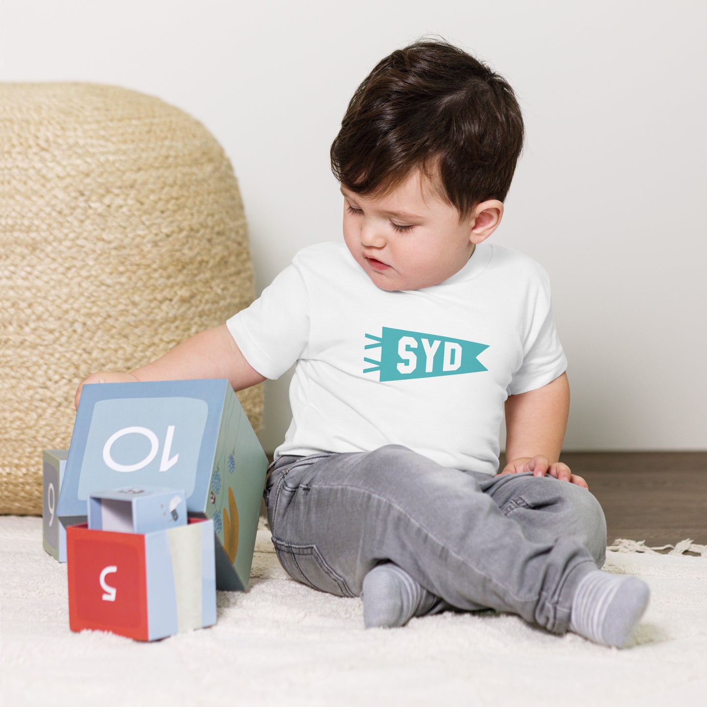 Airport Code Toddler Tee - Viking Blue • SYD Sydney • YHM Designs - Image 05