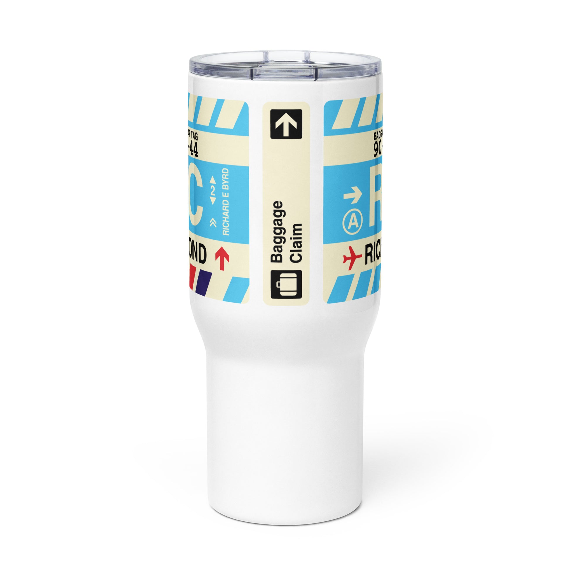 RIC Richmond Travel Mug • Jet Age Baggage Tag Design • YHM Designs - Image 02