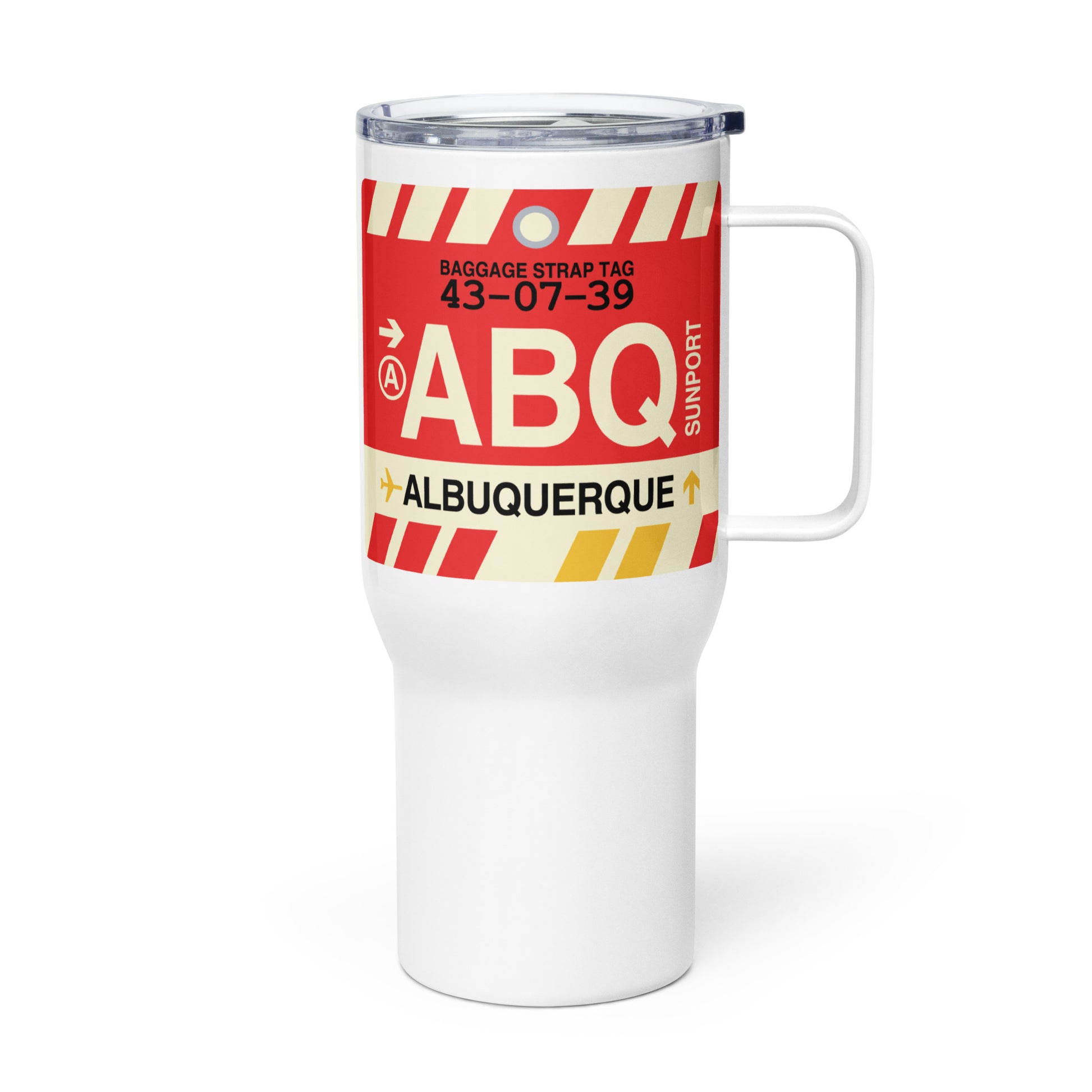 Souvenir Travel Mug • ABQ Albuquerque • YHM Designs - Image 01