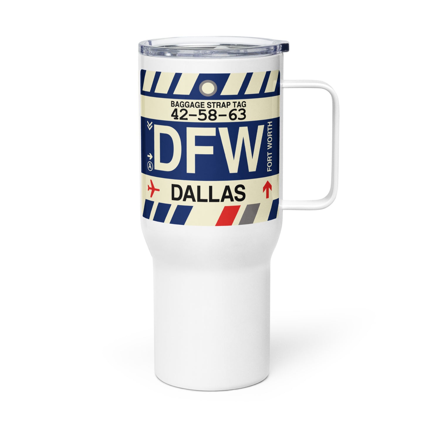 Souvenir Travel Mug • DFW Dallas • YHM Designs - Image 01