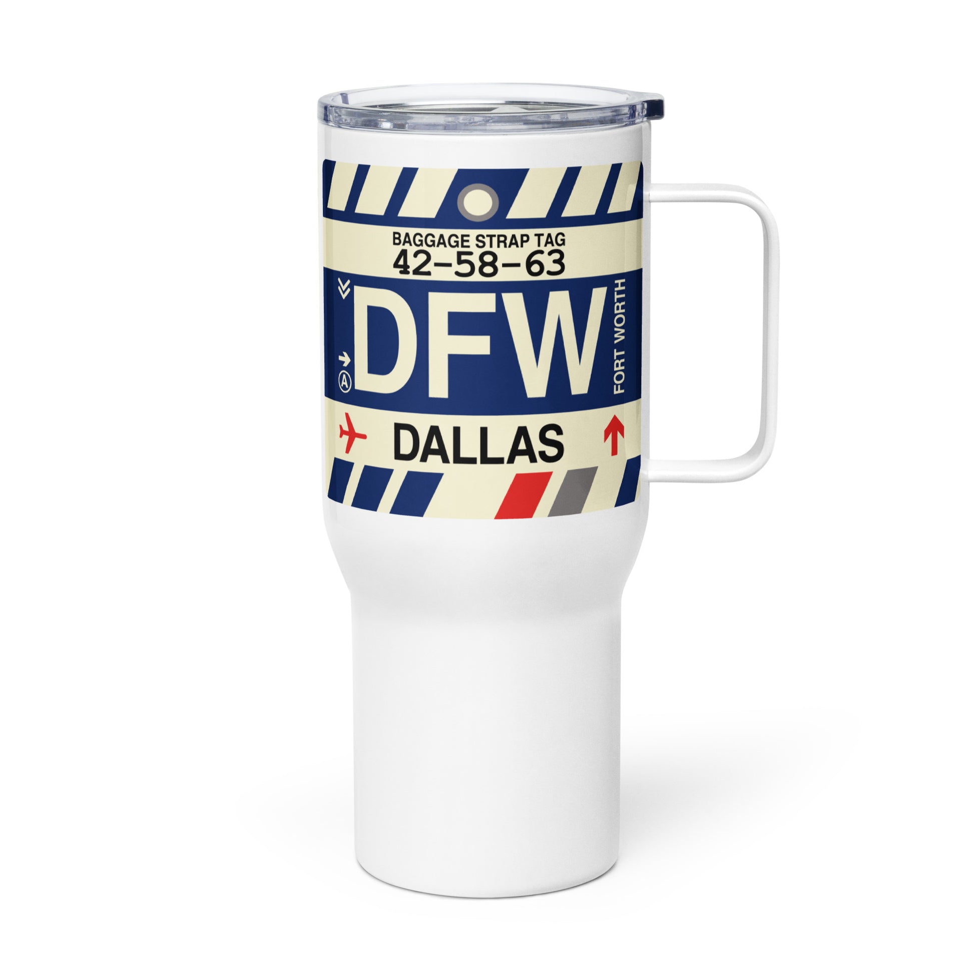 Souvenir Travel Mug • DFW Dallas • YHM Designs - Image 01