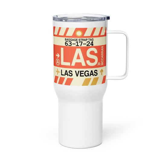 Souvenir Travel Mug • LAS Las Vegas • YHM Designs - Image 01