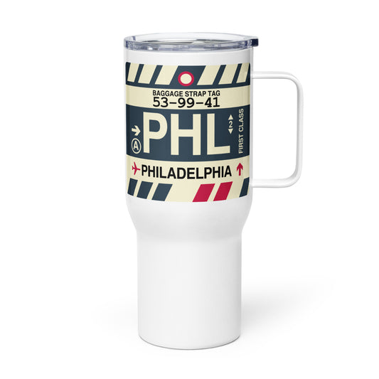 Souvenir Travel Mug • PHL Philadelphia • YHM Designs - Image 01