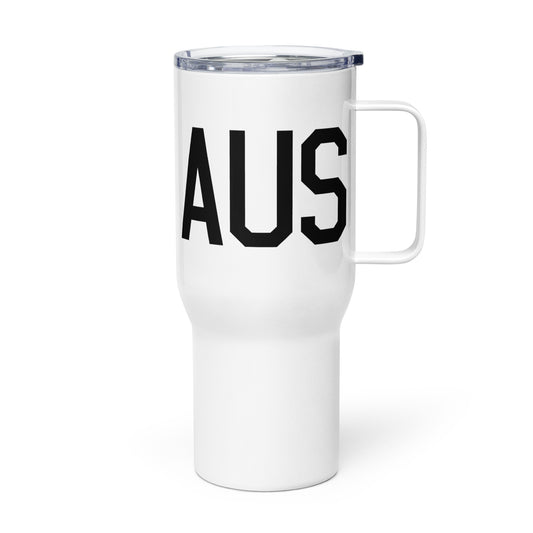 Aviation Gift Travel Mug • AUS Austin • YHM Designs - Image 01
