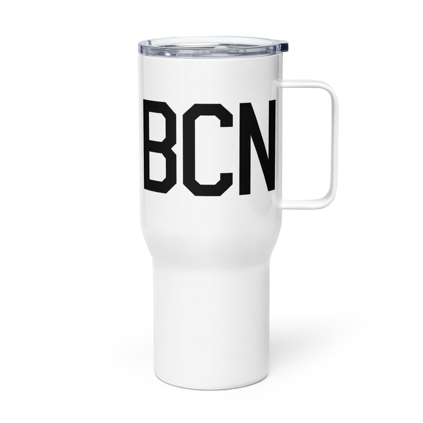 Aviation Gift Travel Mug • BCN Barcelona • YHM Designs - Image 01