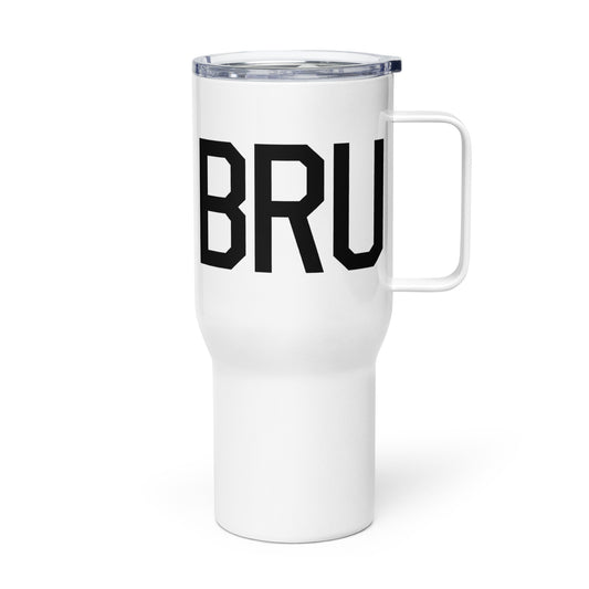 Aviation Gift Travel Mug • BRU Brussels • YHM Designs - Image 01