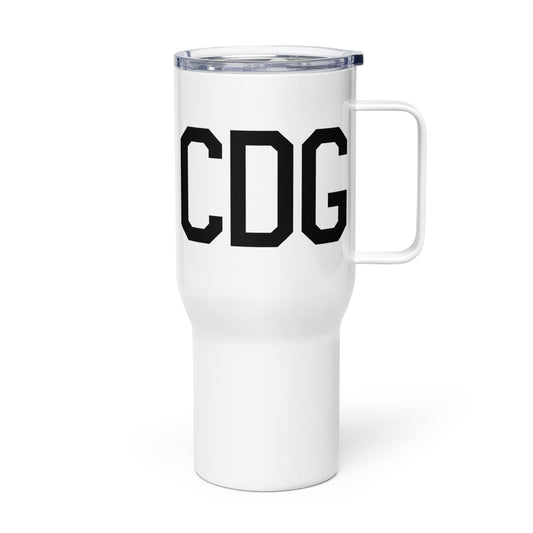 Aviation Gift Travel Mug • CDG Paris • YHM Designs - Image 01