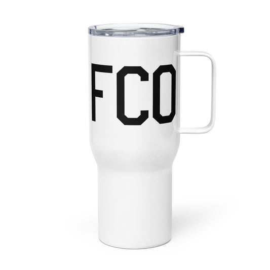 Aviation Gift Travel Mug • FCO Rome • YHM Designs - Image 01