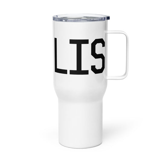 Aviation Gift Travel Mug • LIS Lisbon • YHM Designs - Image 01