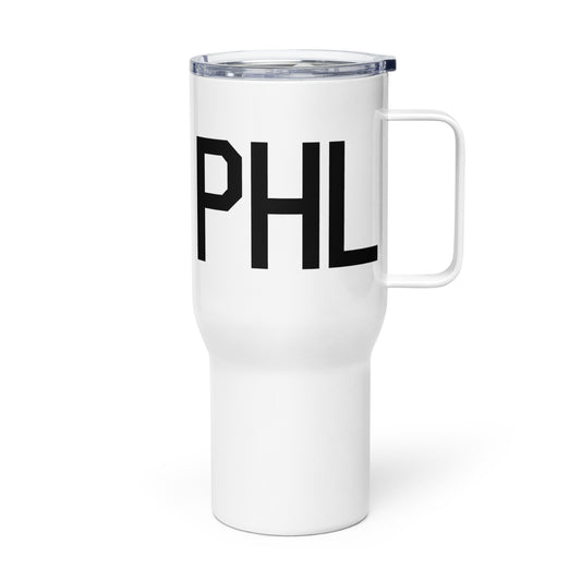 Aviation Gift Travel Mug • PHL Philadelphia • YHM Designs - Image 01