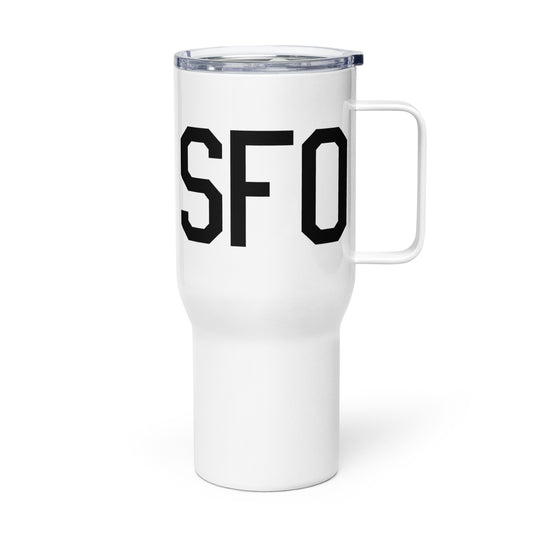 Aviation Gift Travel Mug • SFO San Francisco • YHM Designs - Image 01