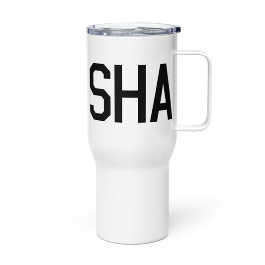 Aviation Gift Travel Mug • SHA Shanghai • YHM Designs - Image 01
