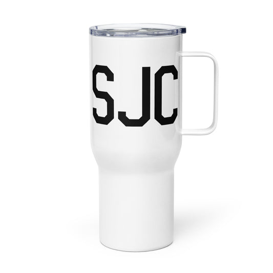 Aviation Gift Travel Mug • SJC San Jose • YHM Designs - Image 01