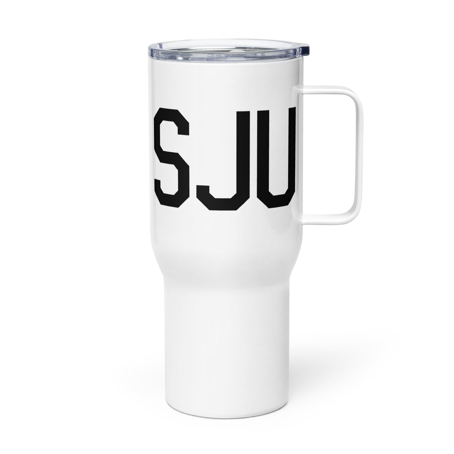 Aviation Gift Travel Mug • SJU San Juan • YHM Designs - Image 01