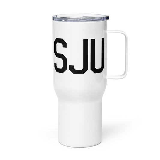 Aviation Gift Travel Mug • SJU San Juan • YHM Designs - Image 01