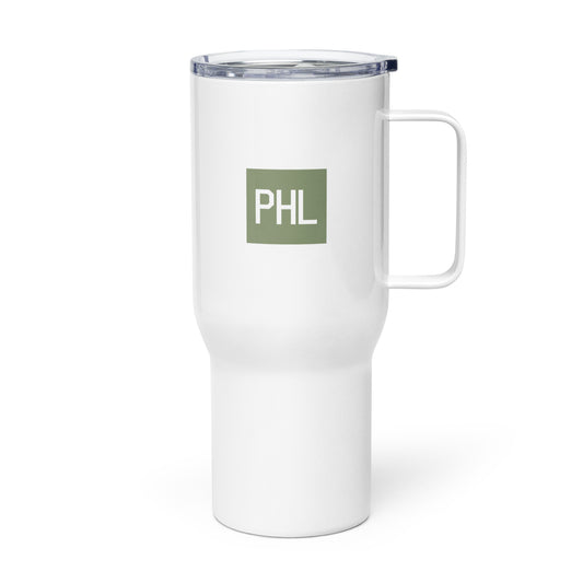 Aviation-Themed Travel Mug • PHL Philadelphia • YHM Designs - Image 01