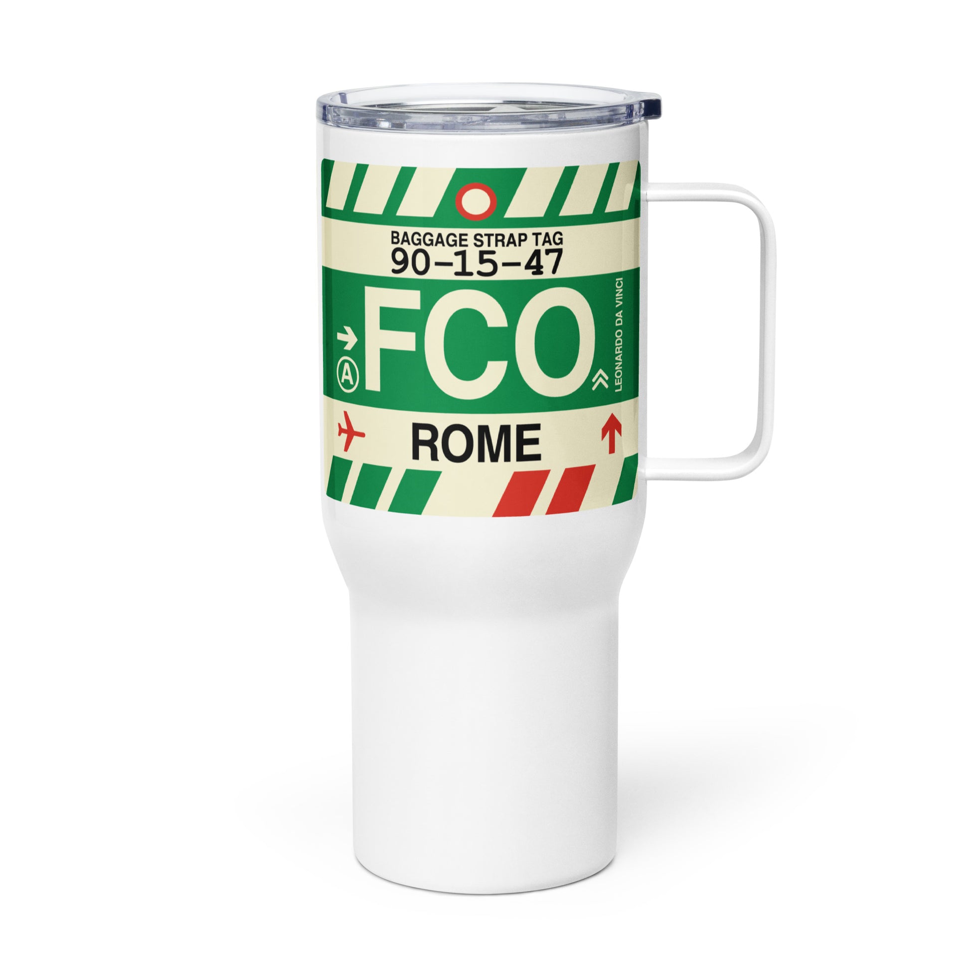 Souvenir Travel Mug • FCO Rome • YHM Designs - Image 01