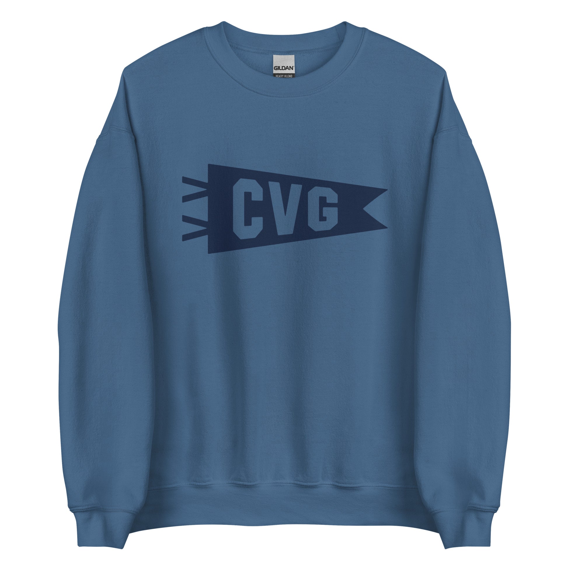Airport Code Sweatshirt - Navy Blue Graphic • CVG Cincinnati • YHM Designs - Image 05