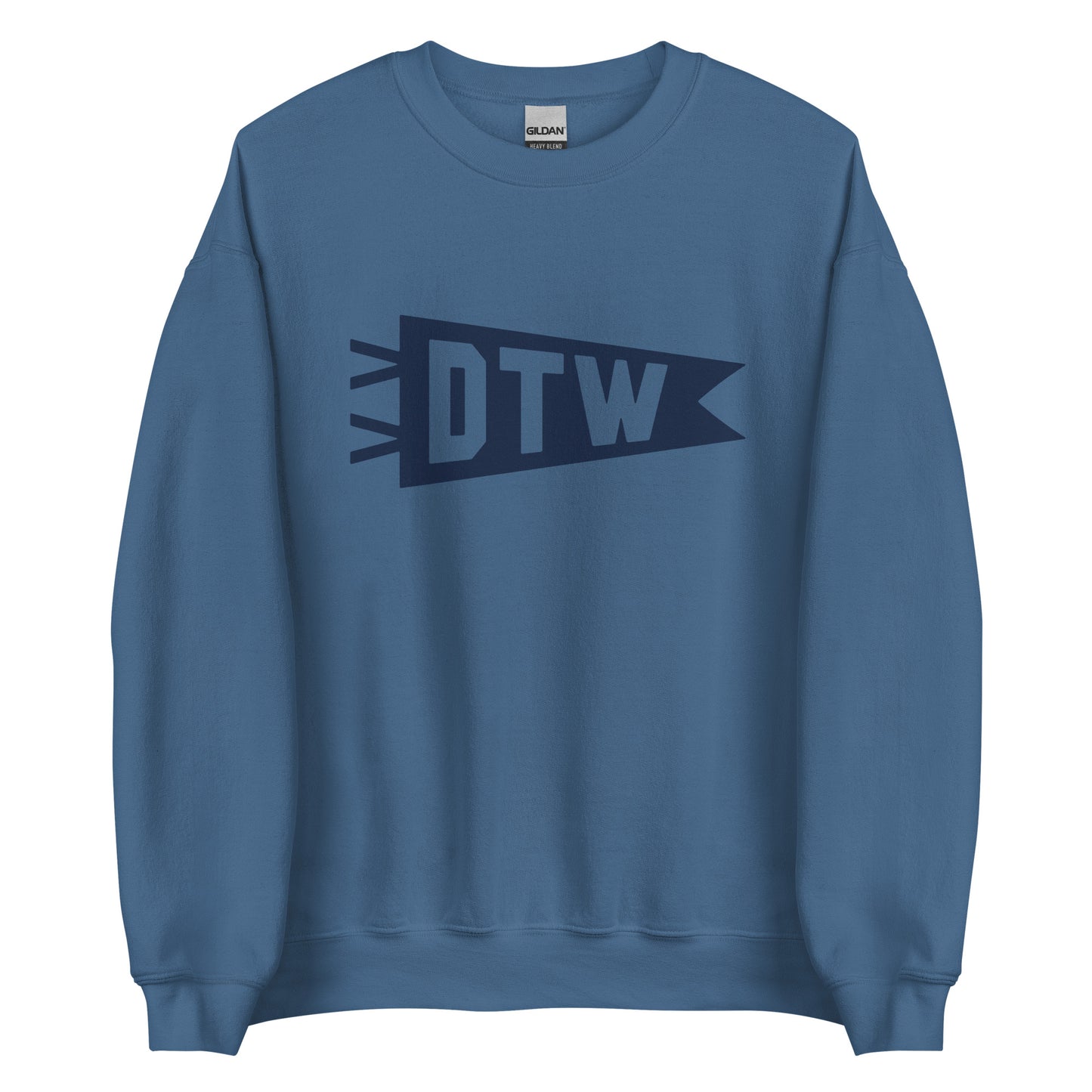 Airport Code Sweatshirt - Navy Blue Graphic • DTW Detroit • YHM Designs - Image 05