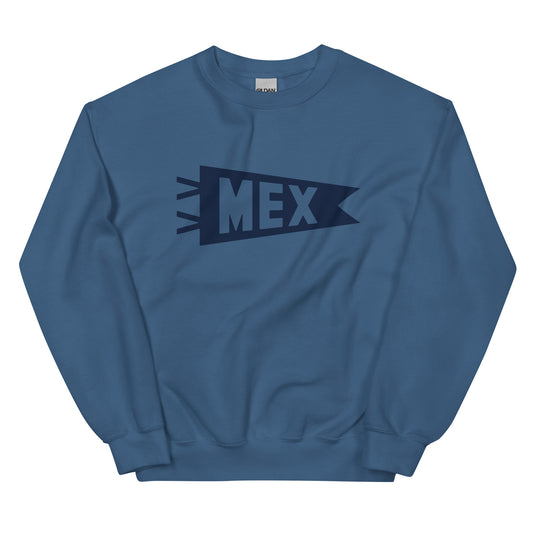 Airport Code Sweatshirt - Navy Blue Graphic • MEX Mexico City • YHM Designs - Image 01