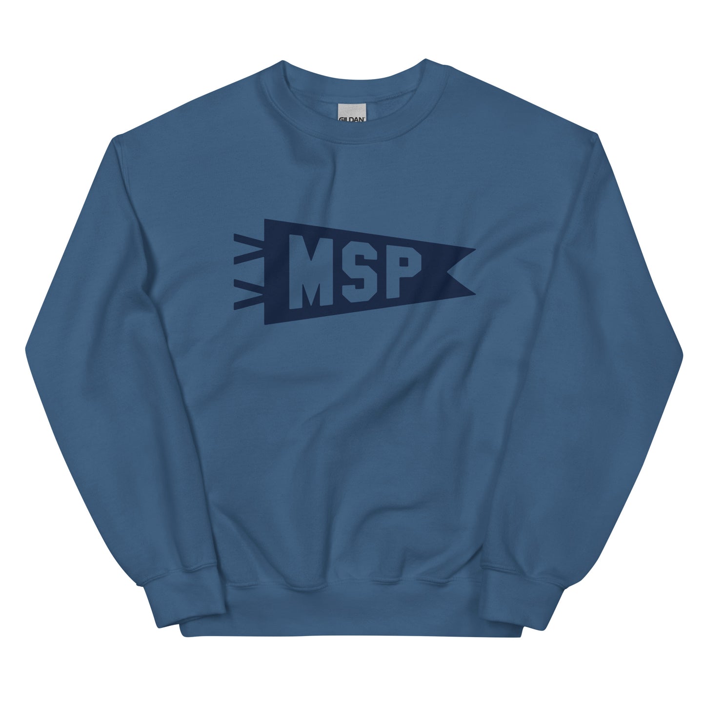 Airport Code Sweatshirt - Navy Blue Graphic • MSP Minneapolis • YHM Designs - Image 01