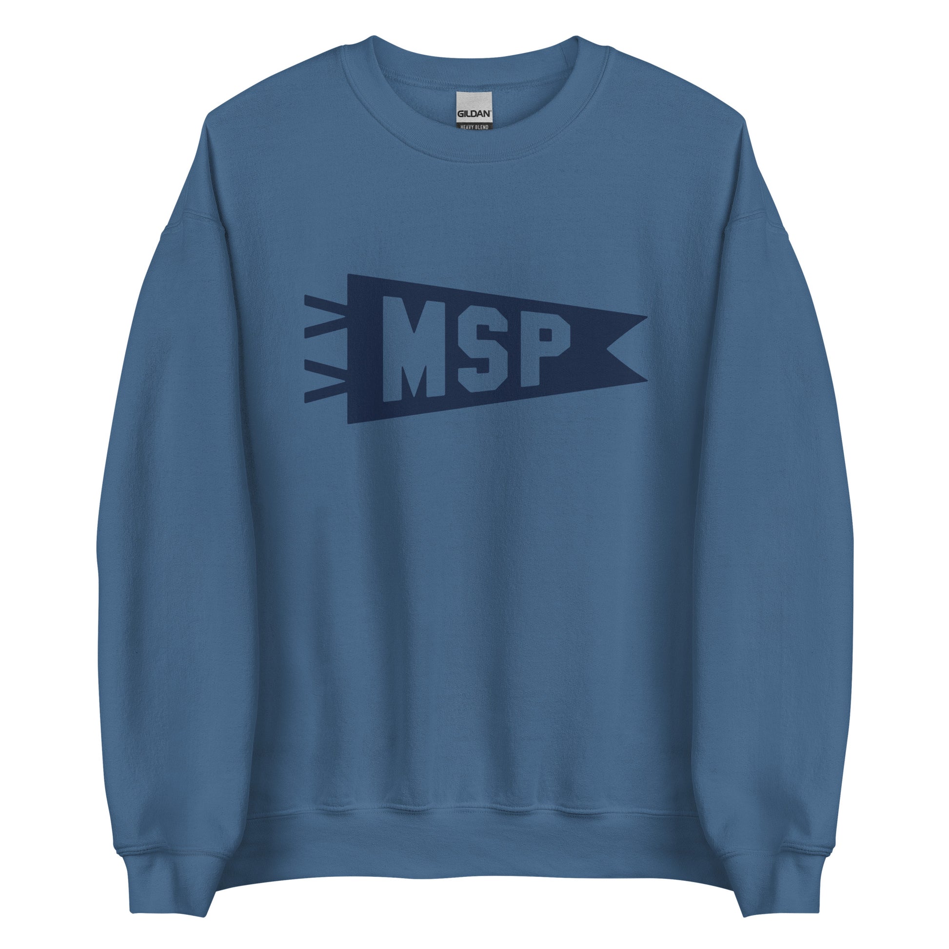 Airport Code Sweatshirt - Navy Blue Graphic • MSP Minneapolis • YHM Designs - Image 05