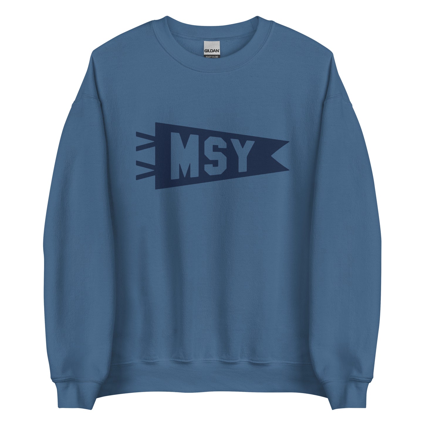 Airport Code Sweatshirt - Navy Blue Graphic • MSY New Orleans • YHM Designs - Image 05