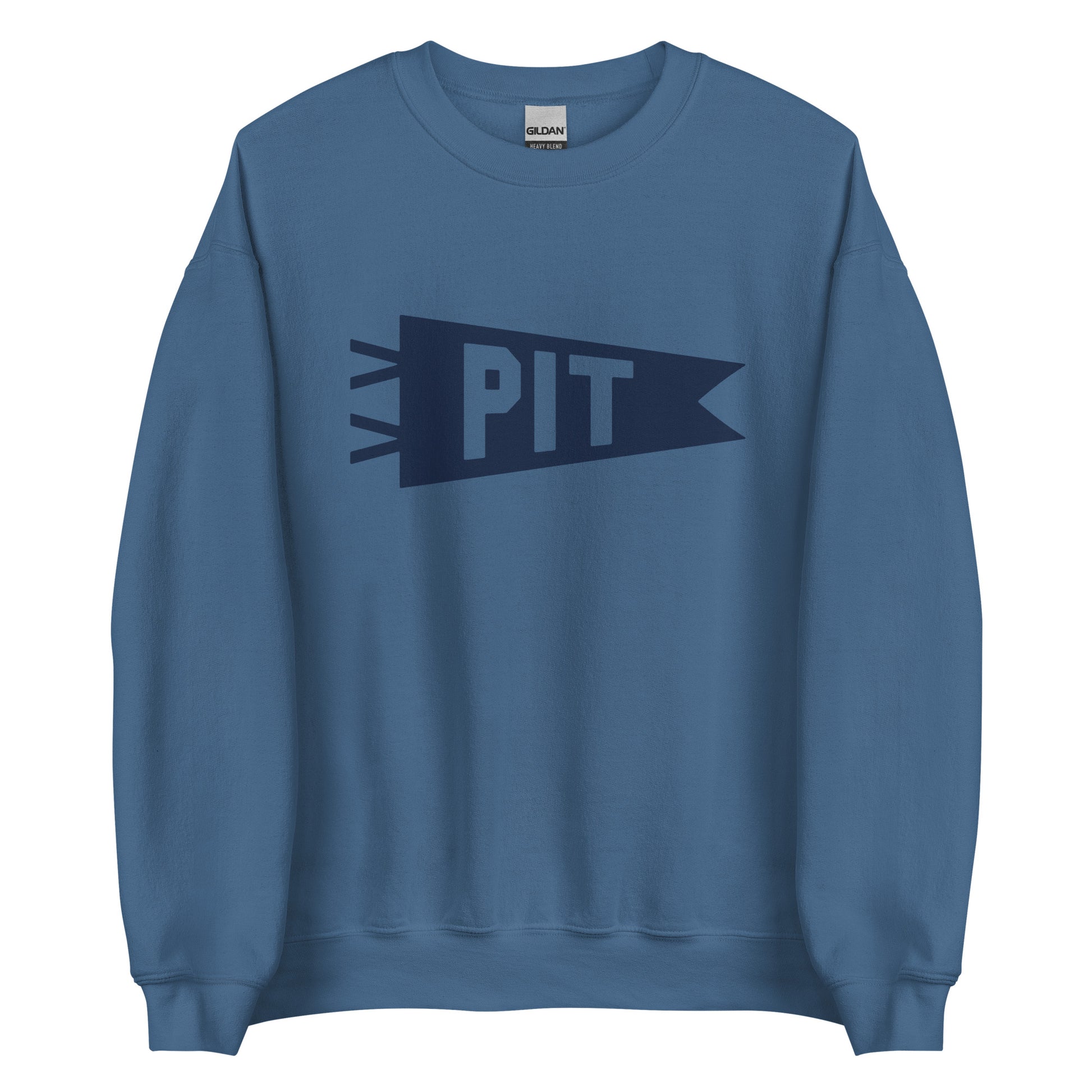 Airport Code Sweatshirt - Navy Blue Graphic • PIT Pittsburgh • YHM Designs - Image 05