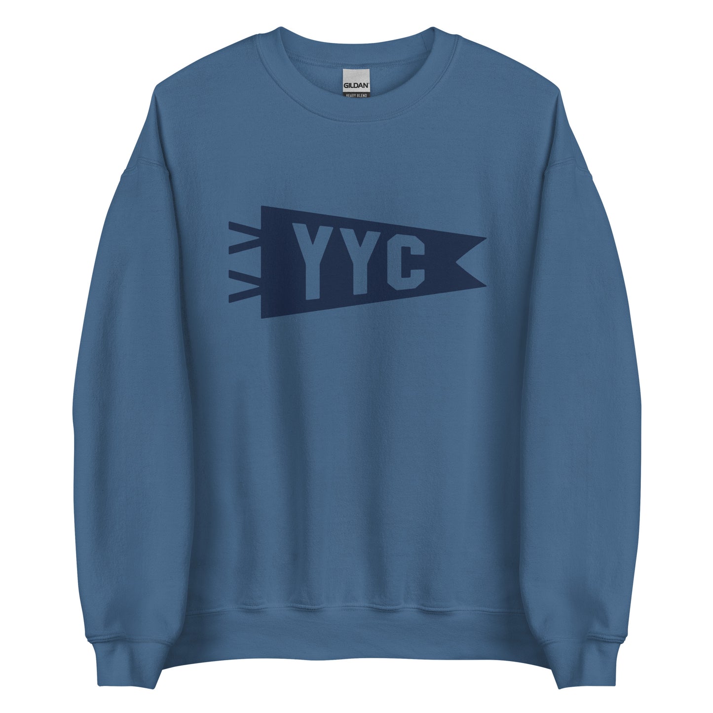 Airport Code Sweatshirt - Navy Blue Graphic • YYC Calgary • YHM Designs - Image 05
