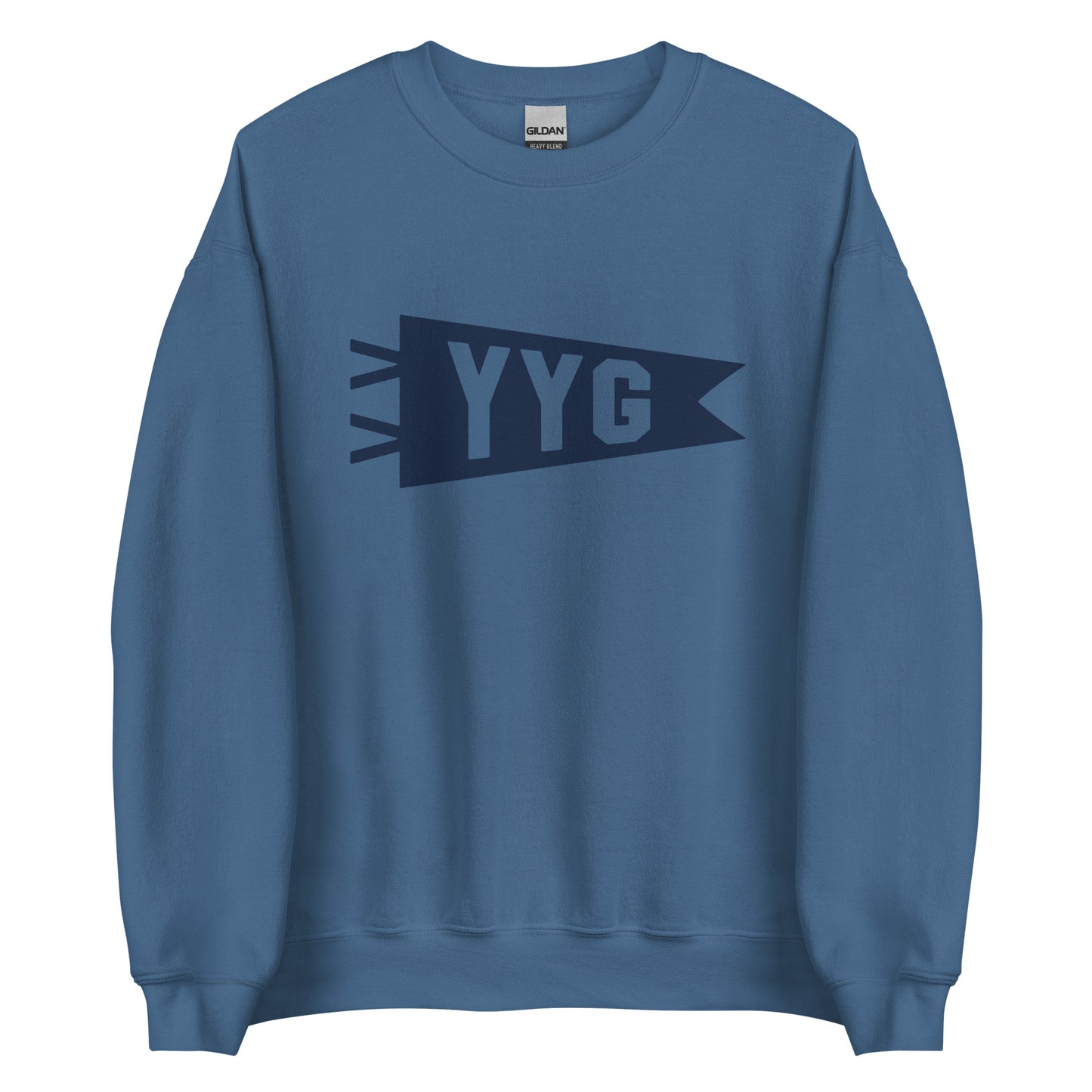 Airport Code Sweatshirt - Navy Blue Graphic • YYG Charlottetown • YHM Designs - Image 05