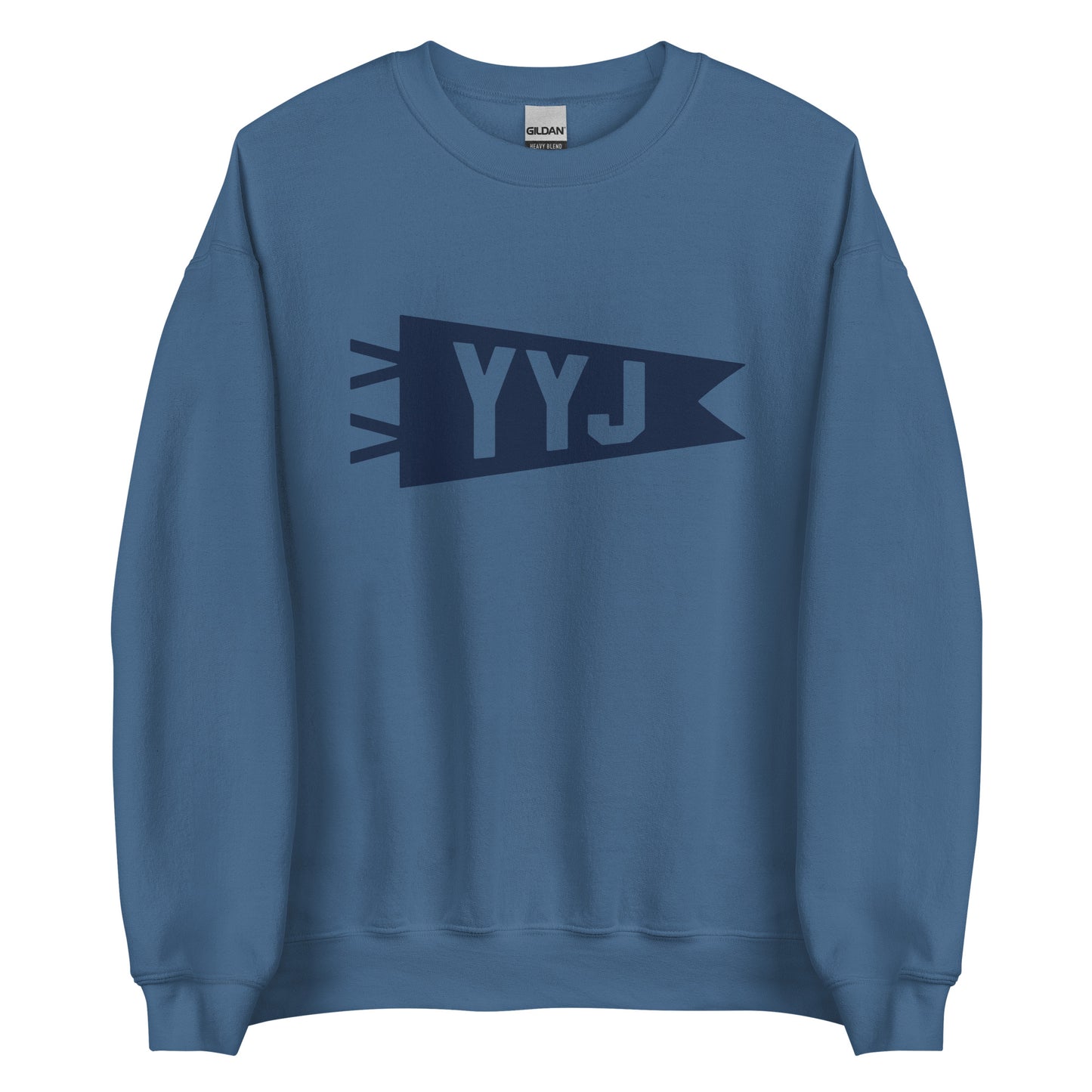 Airport Code Sweatshirt - Navy Blue Graphic • YYJ Victoria • YHM Designs - Image 05