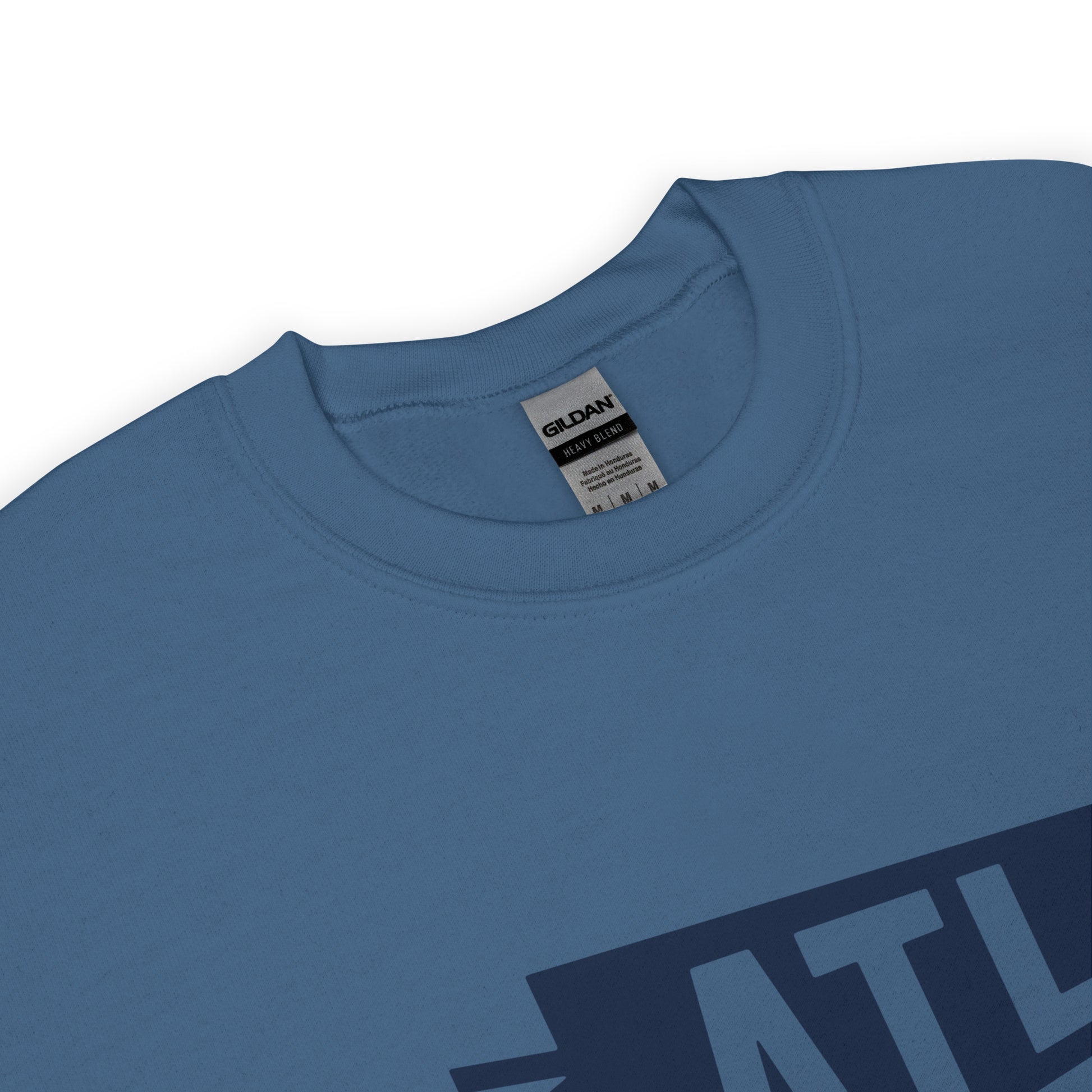 Airport Code Sweatshirt - Navy Blue Graphic • ATL Atlanta • YHM Designs - Image 04