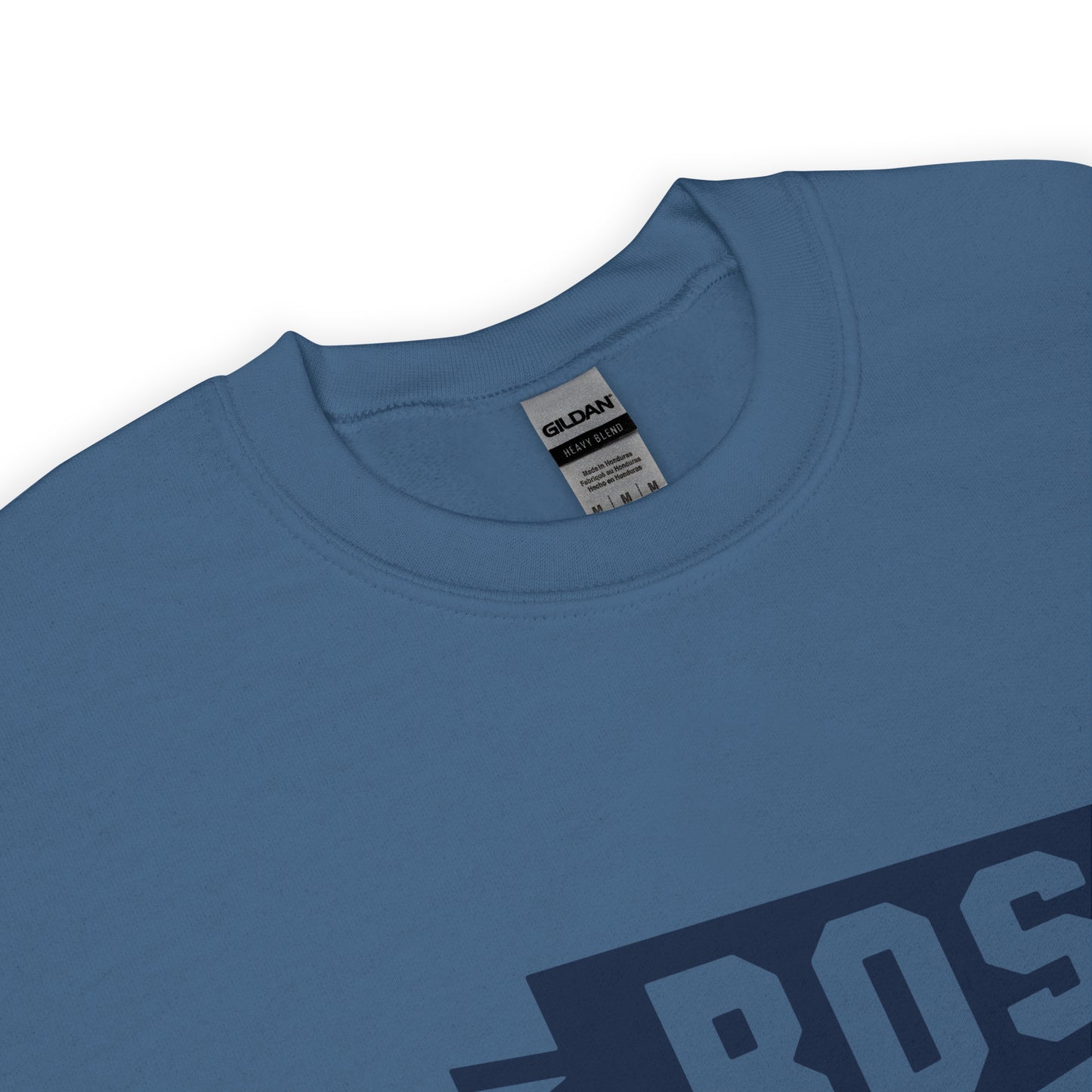 Airport Code Sweatshirt - Navy Blue Graphic • BOS Boston • YHM Designs - Image 04