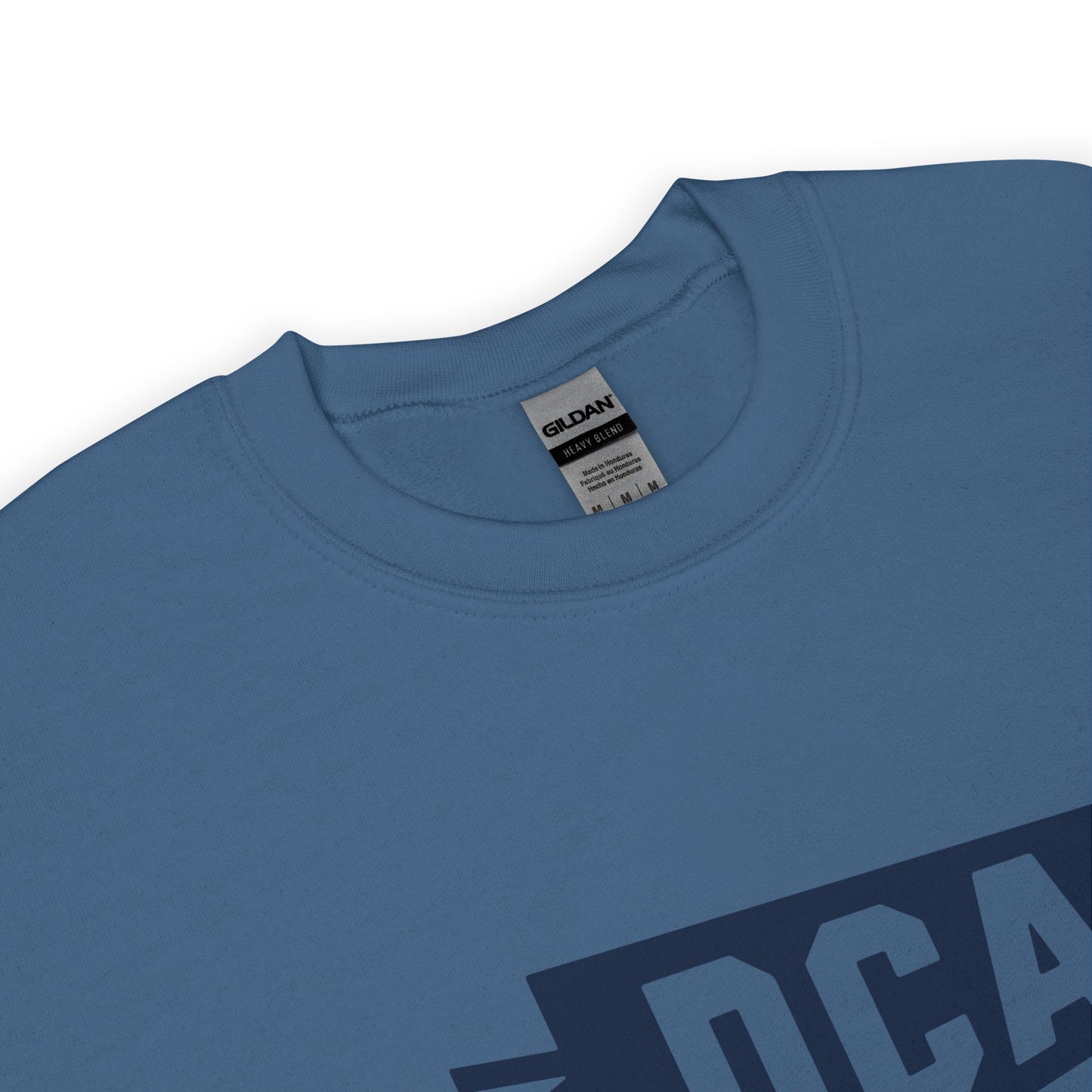 Airport Code Sweatshirt - Navy Blue Graphic • DCA Washington • YHM Designs - Image 04