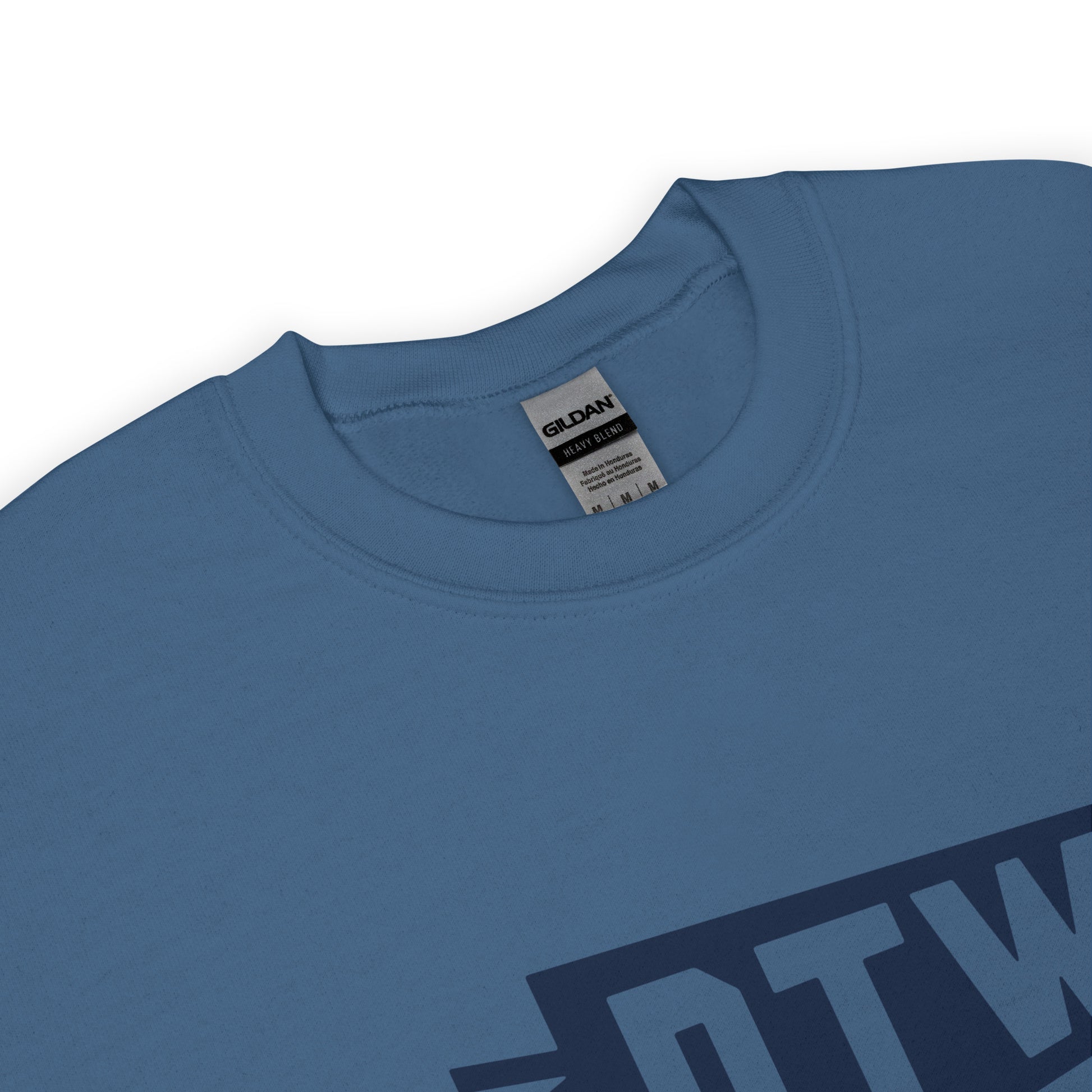 Airport Code Sweatshirt - Navy Blue Graphic • DTW Detroit • YHM Designs - Image 04