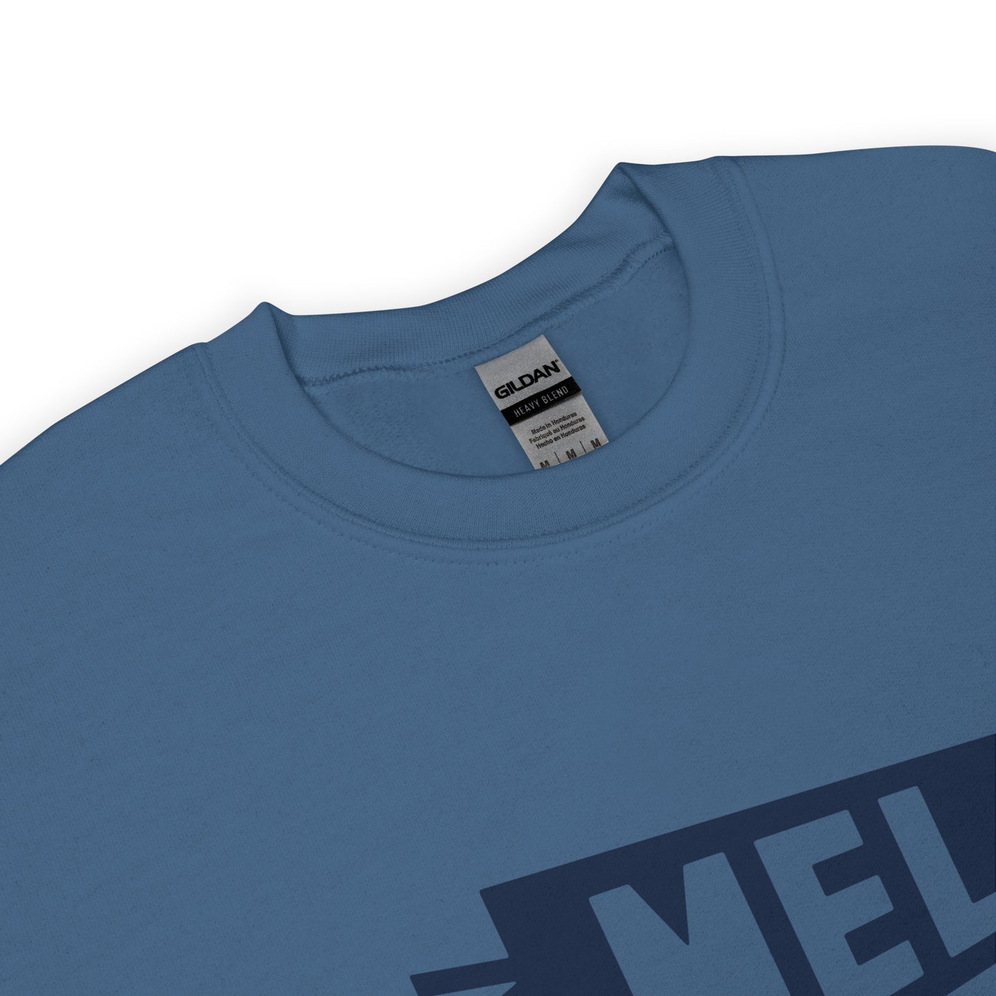 Airport Code Sweatshirt - Navy Blue Graphic • MEL Melbourne • YHM Designs - Image 04