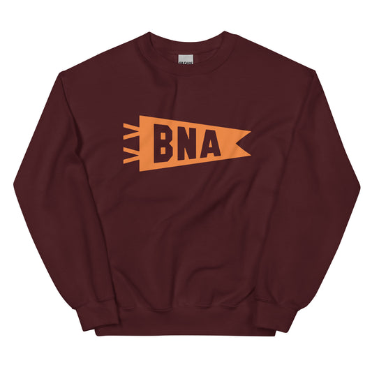 Airport Code Sweatshirt - Orange Graphic • BNA Nashville • YHM Designs - Image 02
