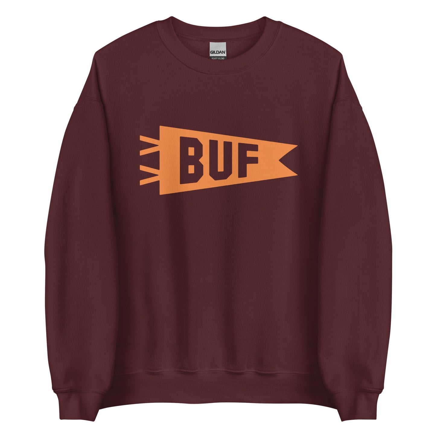 Airport Code Sweatshirt - Orange Graphic • BUF Buffalo • YHM Designs - Image 05