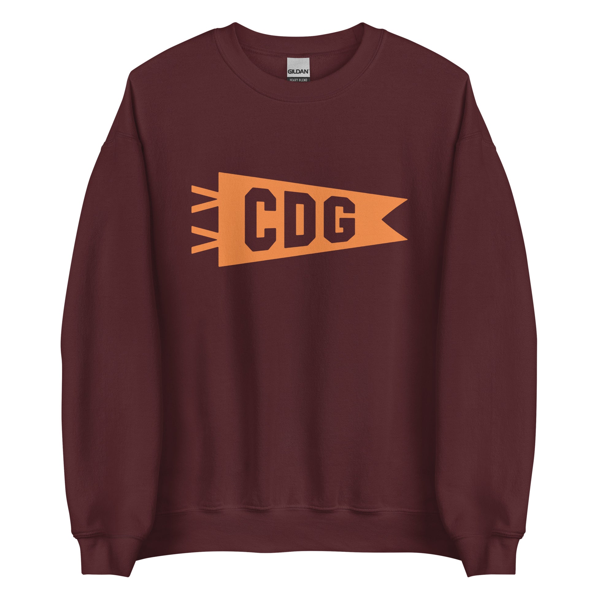 Airport Code Sweatshirt - Orange Graphic • CDG Paris • YHM Designs - Image 05