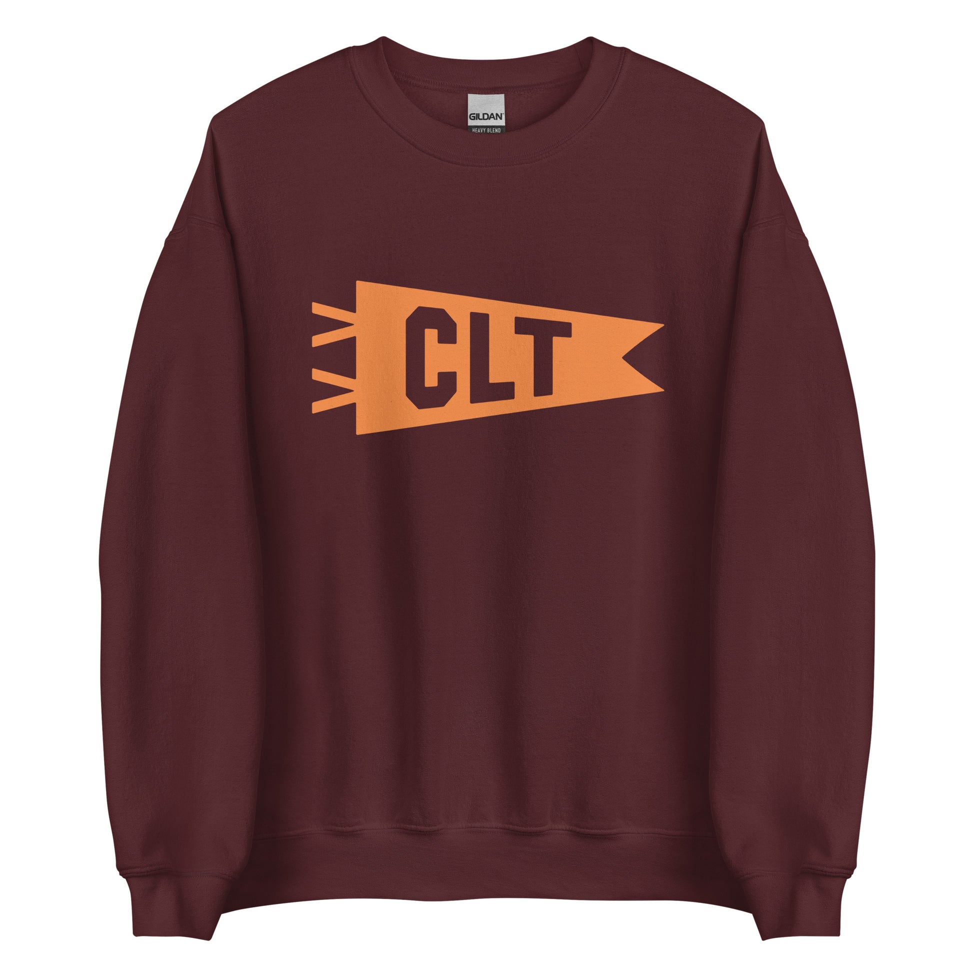 Airport Code Sweatshirt - Orange Graphic • CLT Charlotte • YHM Designs - Image 05