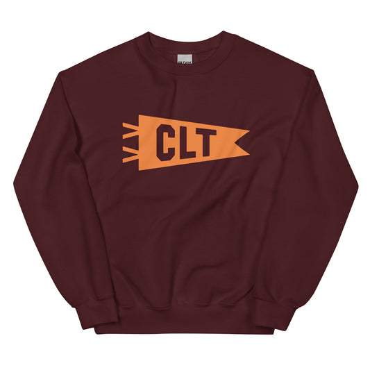 Airport Code Sweatshirt - Orange Graphic • CLT Charlotte • YHM Designs - Image 02