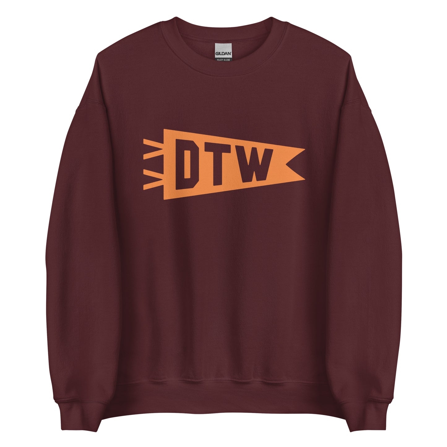 Airport Code Sweatshirt - Orange Graphic • DTW Detroit • YHM Designs - Image 05