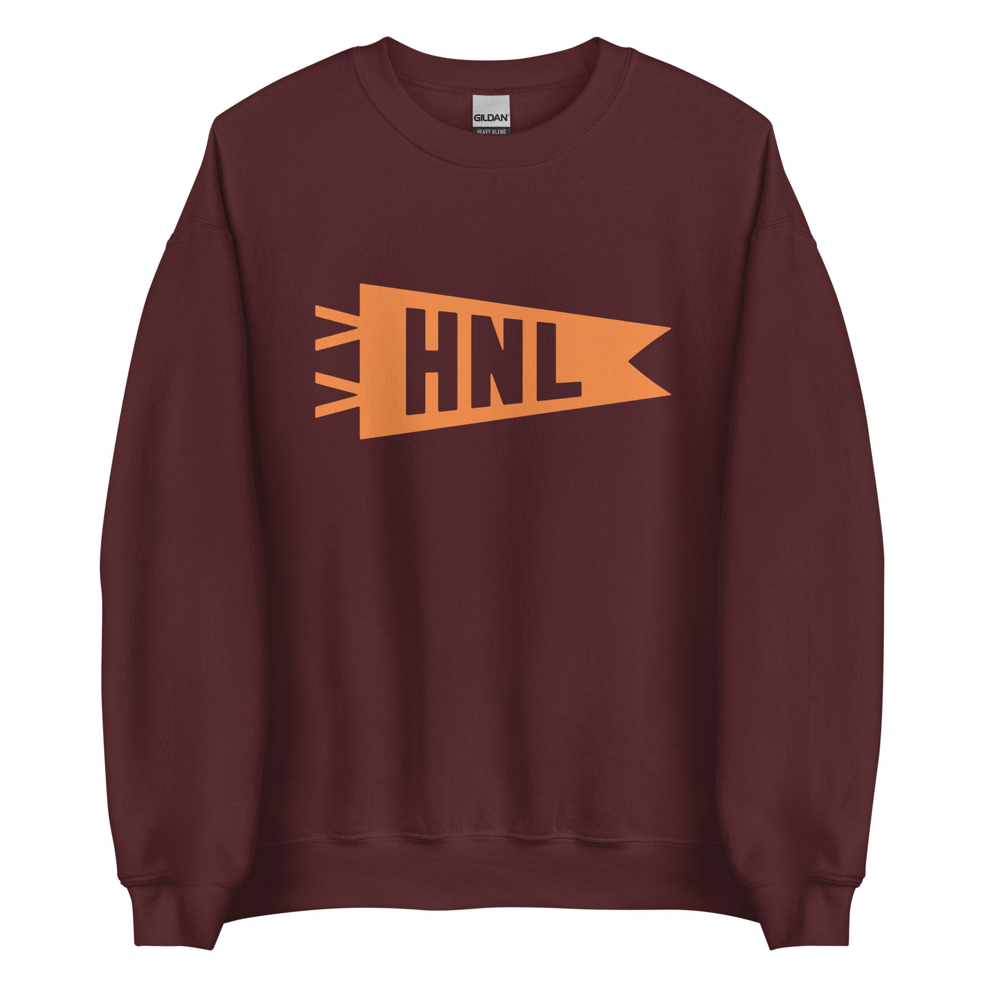 Airport Code Sweatshirt - Orange Graphic • HNL Honolulu • YHM Designs - Image 05