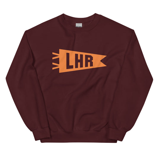 Airport Code Sweatshirt - Orange Graphic • LHR London • YHM Designs - Image 02